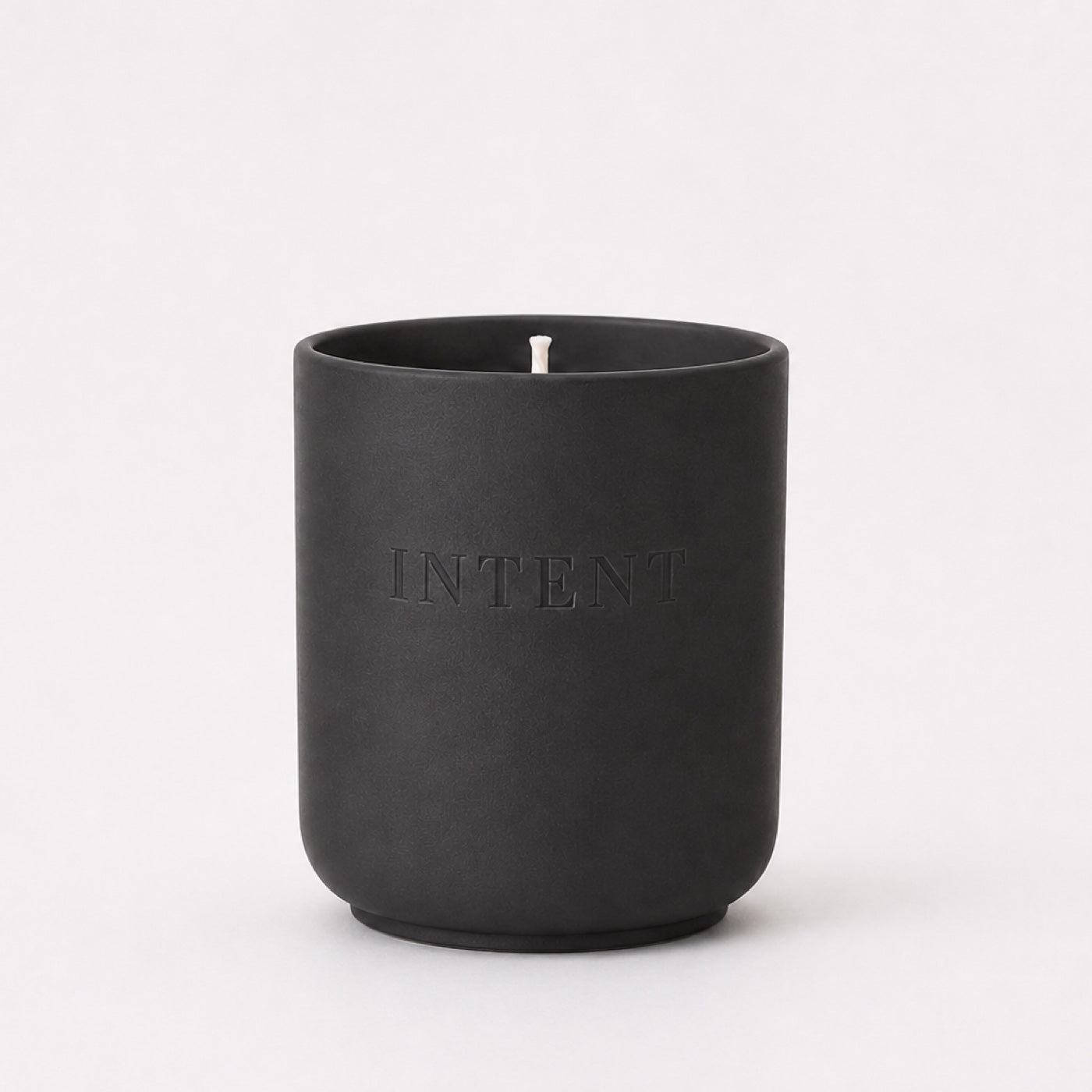 Intent Charcoal matte black ceramic candle vessel