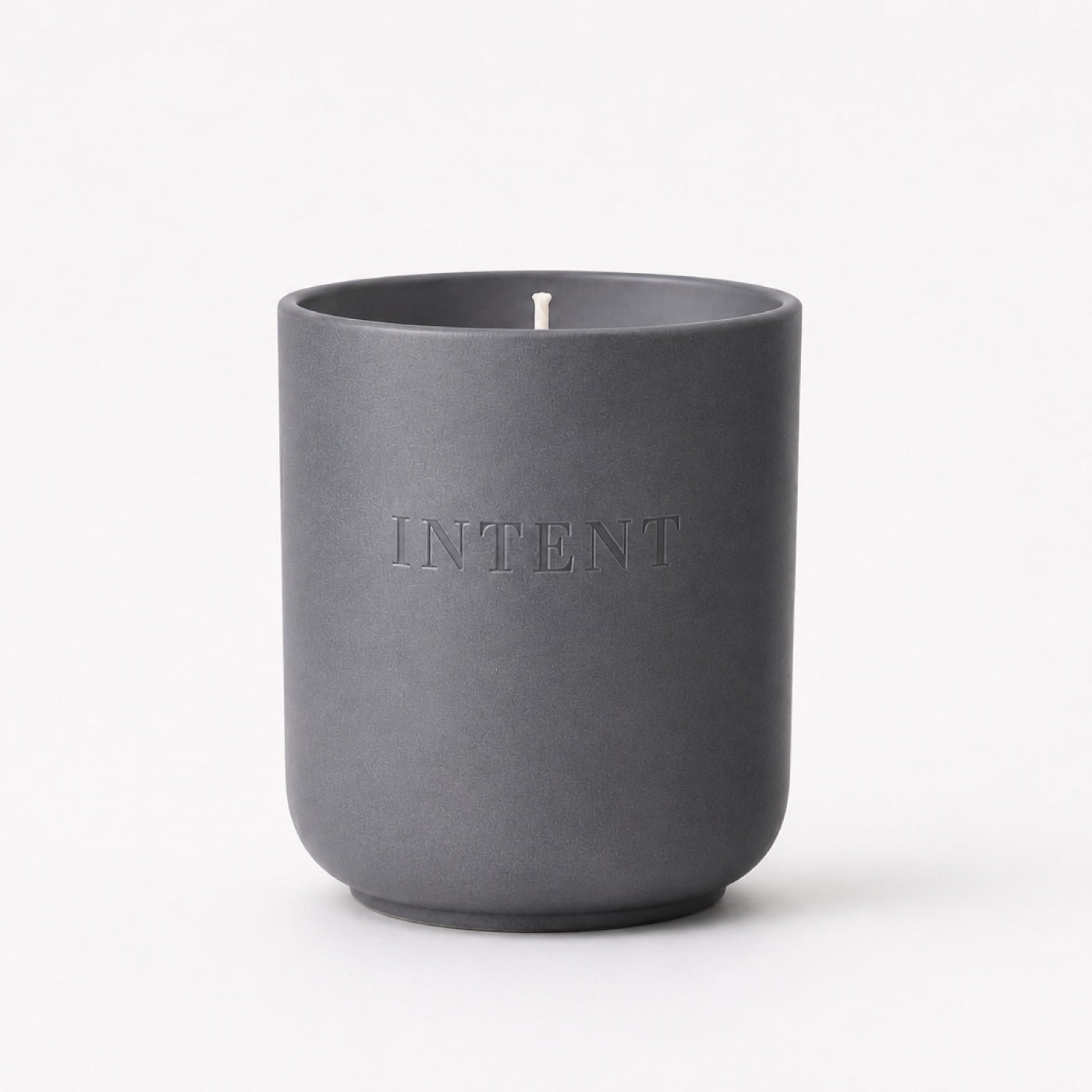 Intent Stone warm grey ceramic candle vessel